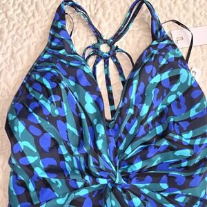 Magicsuit Slimming One Piece Swimsuit Blue Animals Print‎ Bathing Suit Size 14